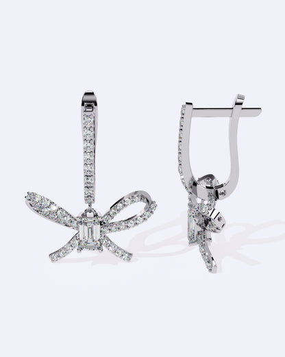 Elegant Diamond Bow Dangles