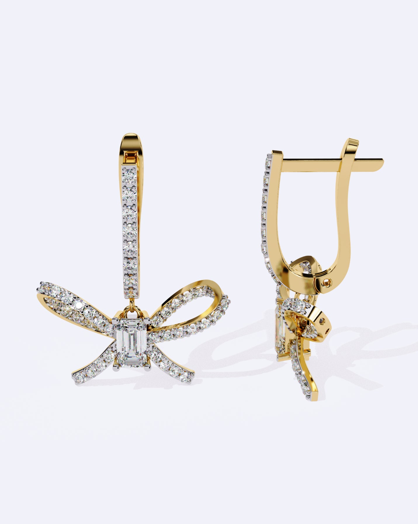 Elegant Diamond Bow Dangles