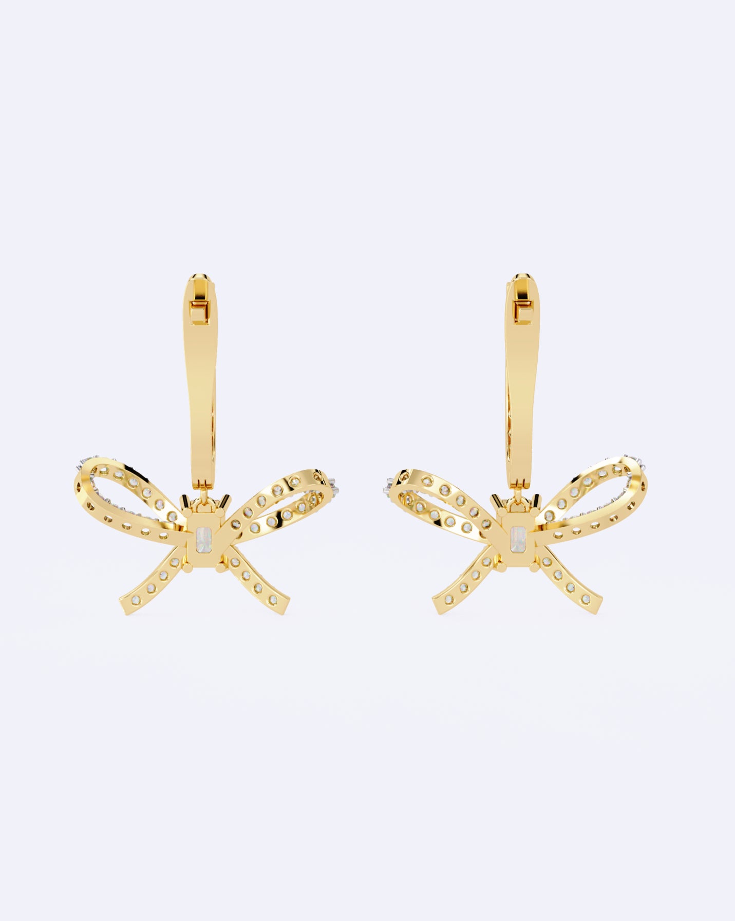 Elegant Diamond Bow Dangles
