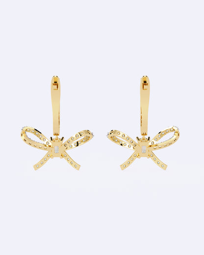 Elegant Diamond Bow Dangles