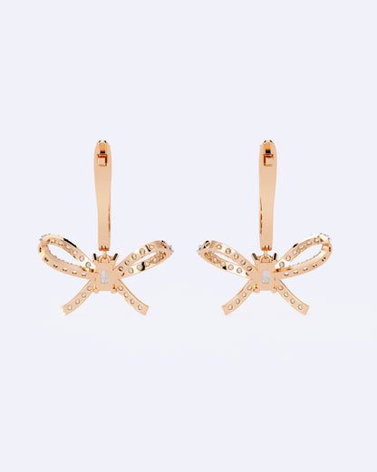 Elegant Diamond Bow Dangles
