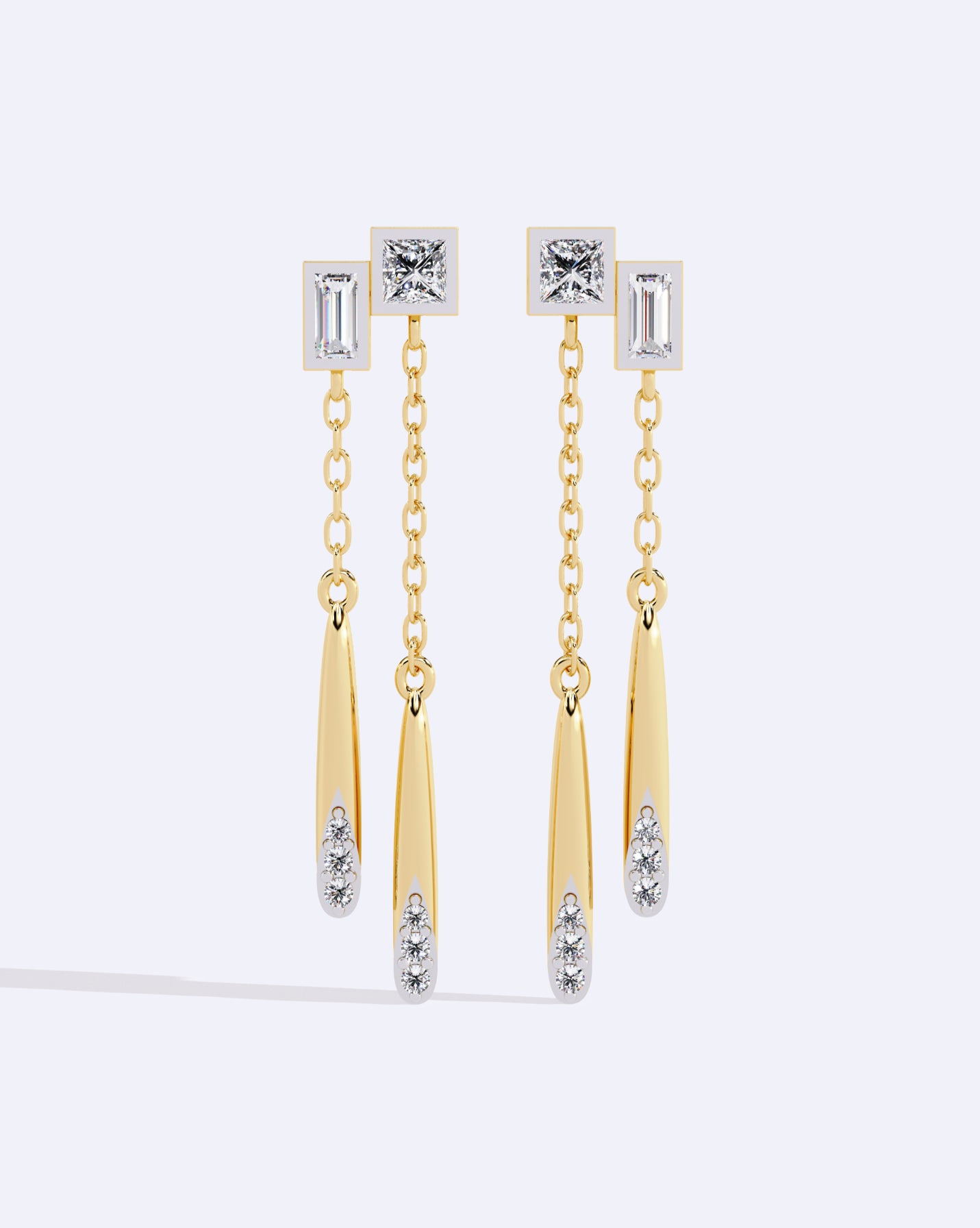 Radiant Square Drop Chains