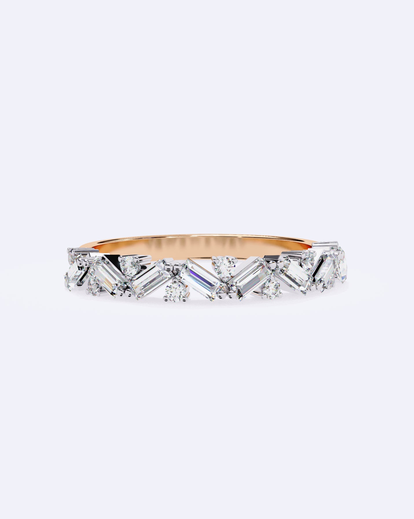 Baguette & Round Rhythm Ring