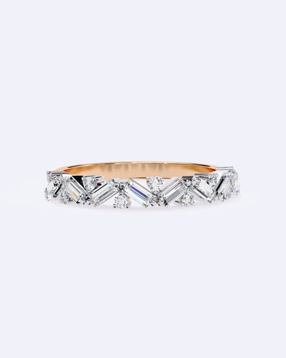Baguette & Round Rhythm Ring