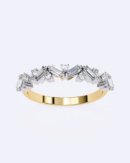 Baguette & Round Rhythm Ring