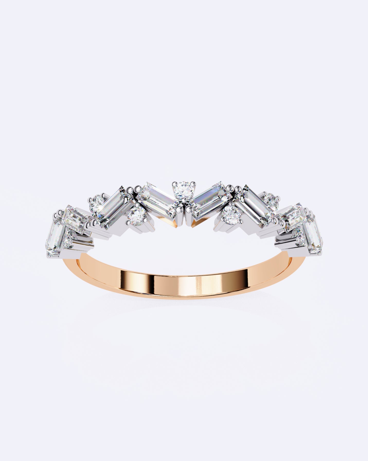 Baguette & Round Rhythm Ring