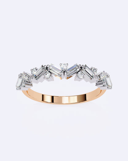 Baguette & Round Rhythm Ring