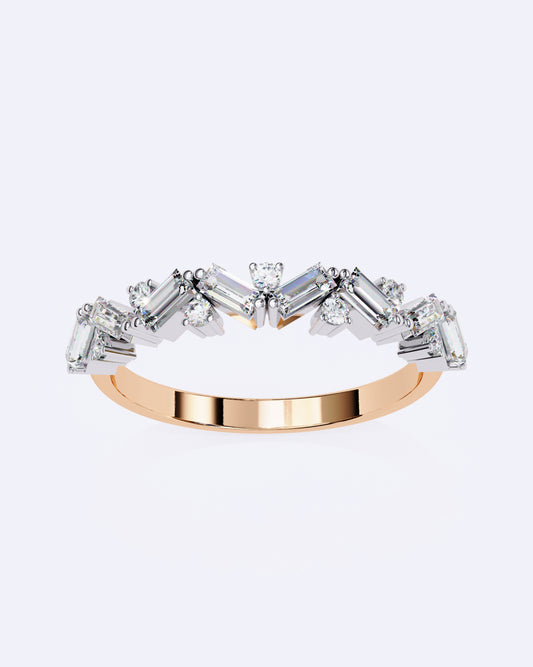 Baguette & Round Rhythm Ring