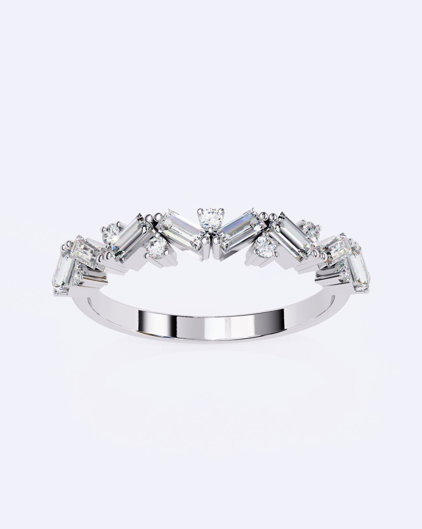 Baguette & Round Rhythm Ring