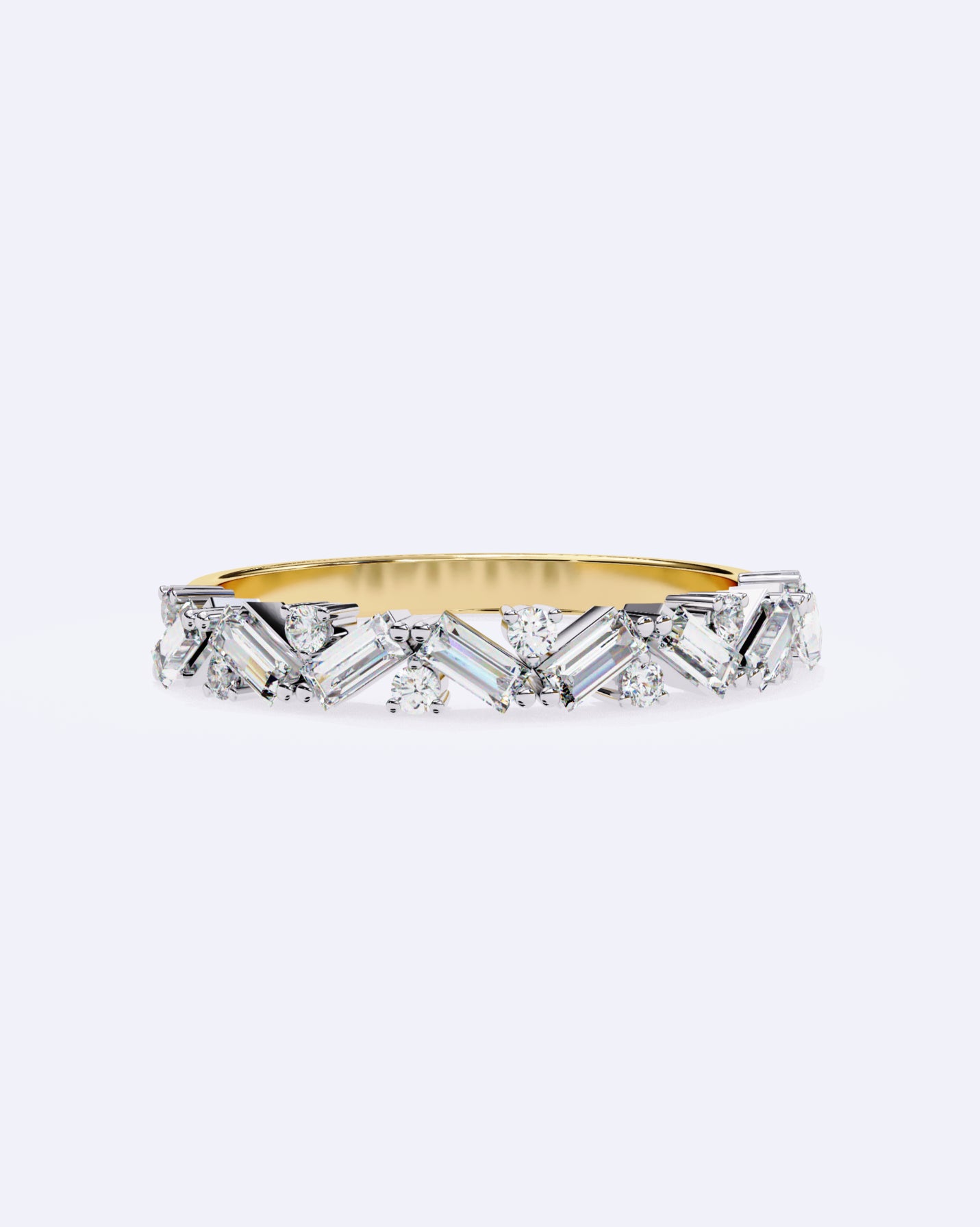 Baguette & Round Rhythm Ring
