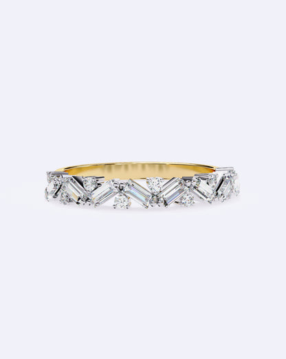 Baguette & Round Rhythm Ring
