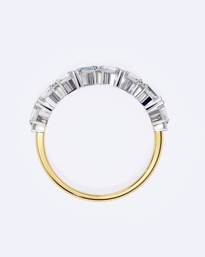 Baguette & Round Rhythm Ring