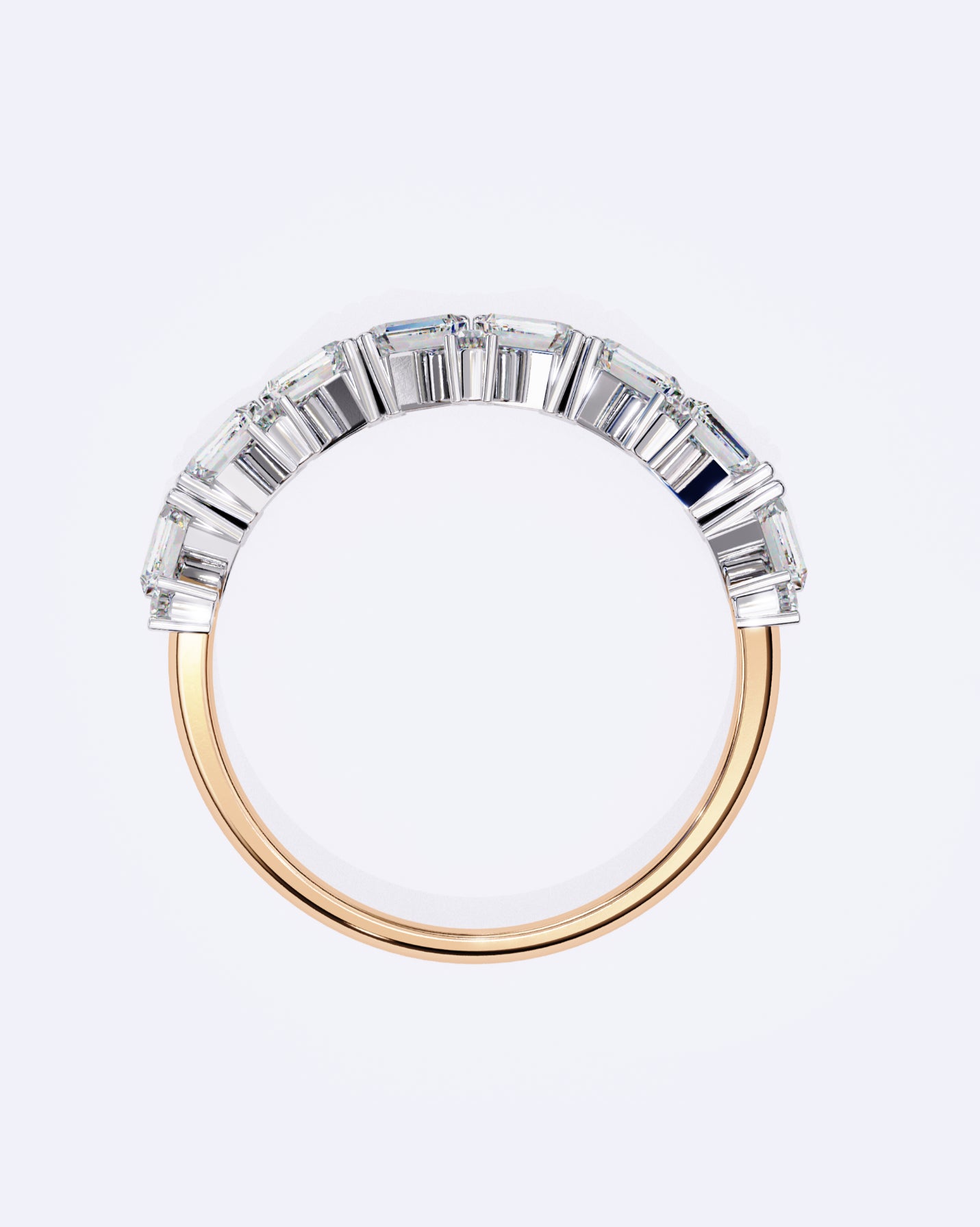Baguette & Round Rhythm Ring