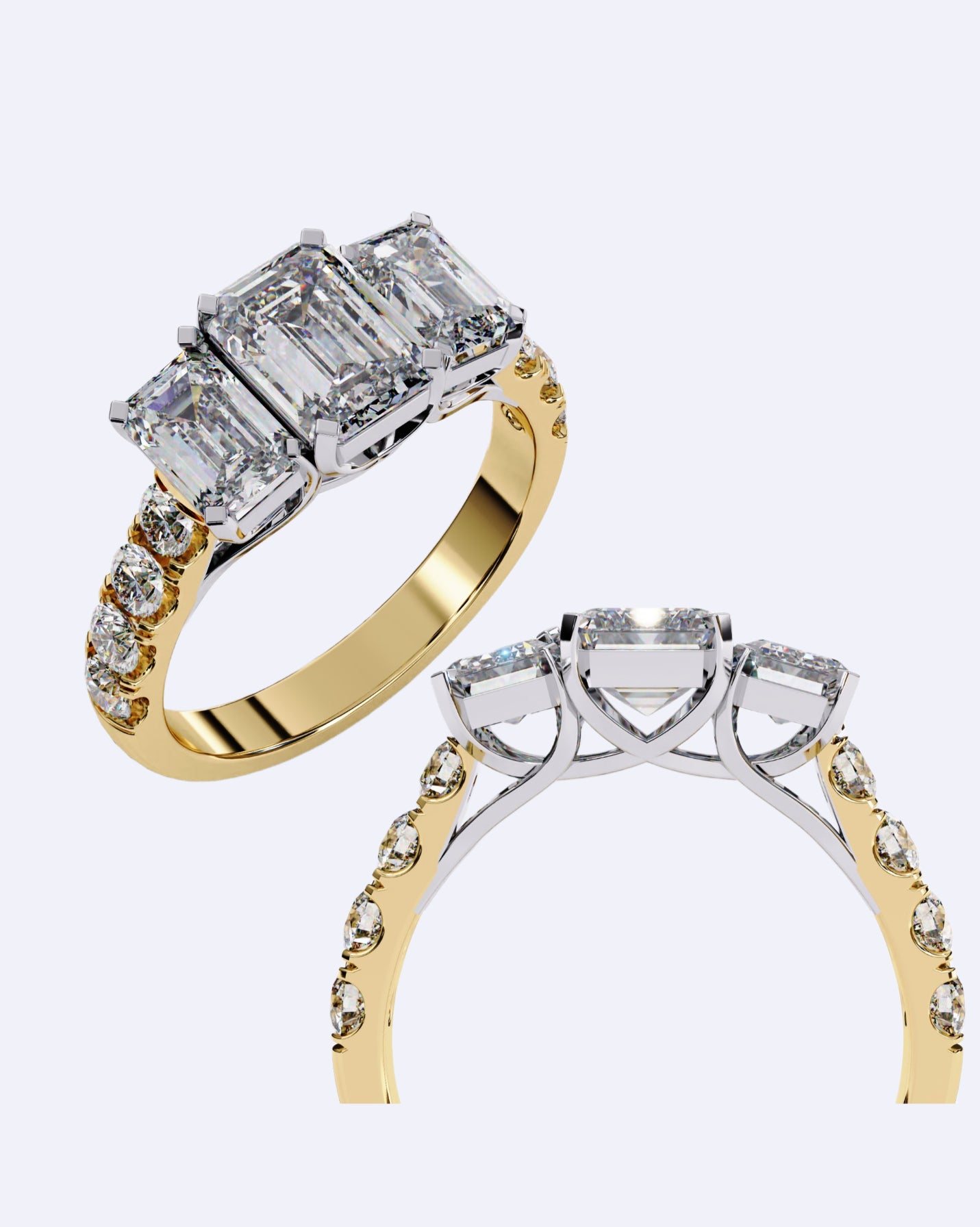 Trinity Baguette Diamond Ring