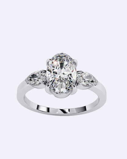 Oval Bloom Diamond Ring