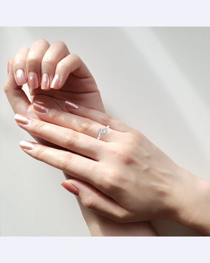 Tension-Set Round Solitaire Ring