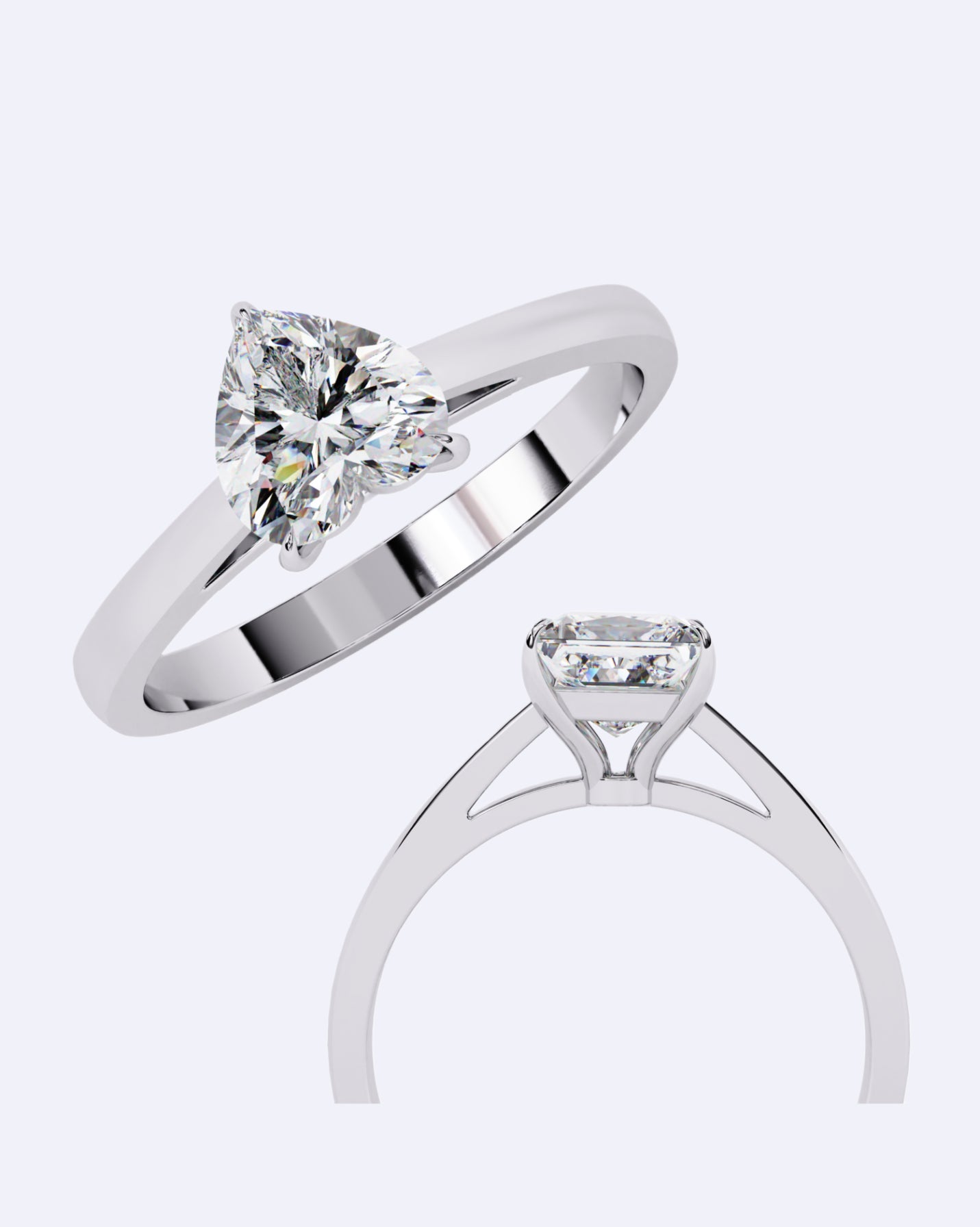 Elegant Heart-Shaped Diamond Ring