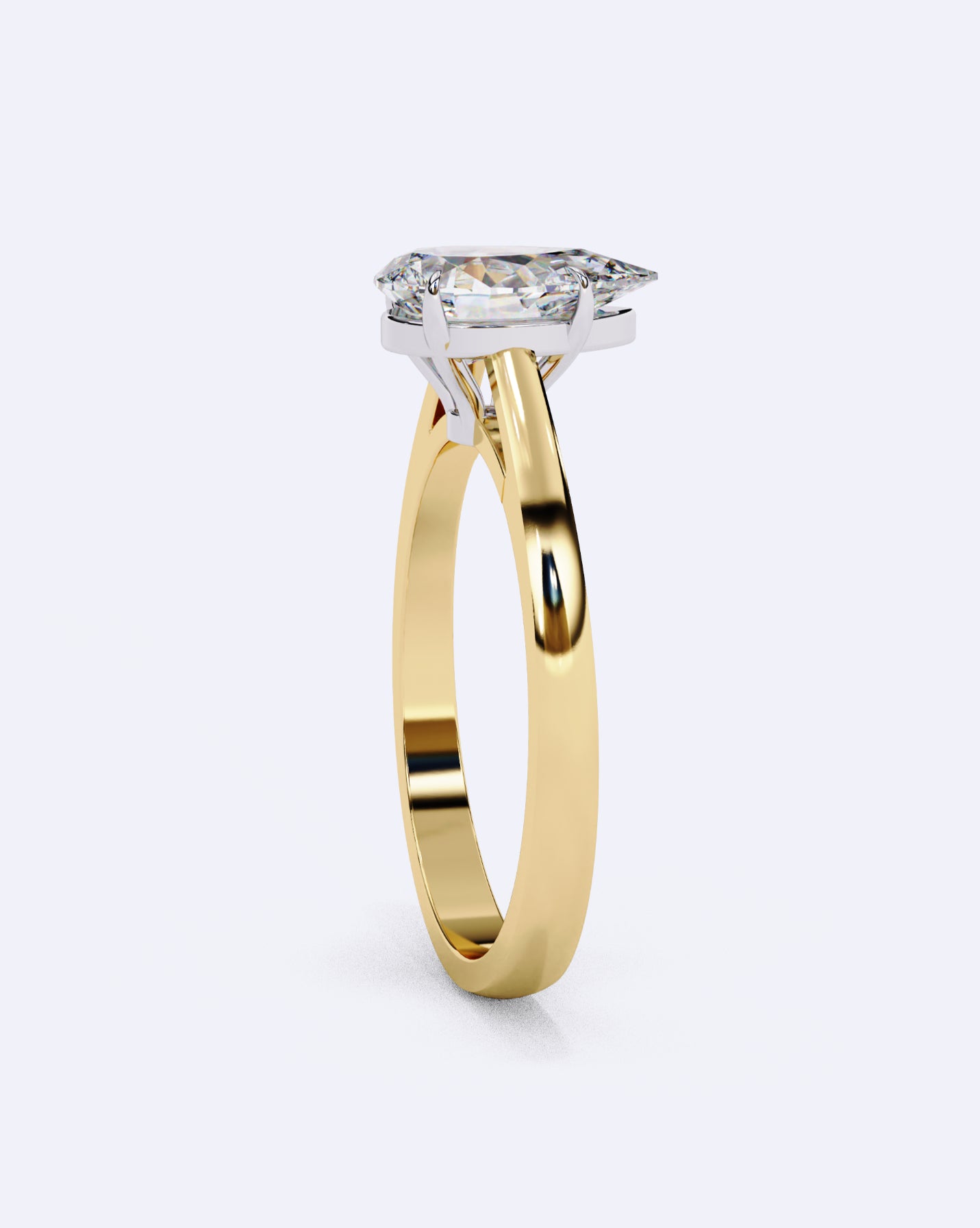 Pear Eternal Solitaire Ring