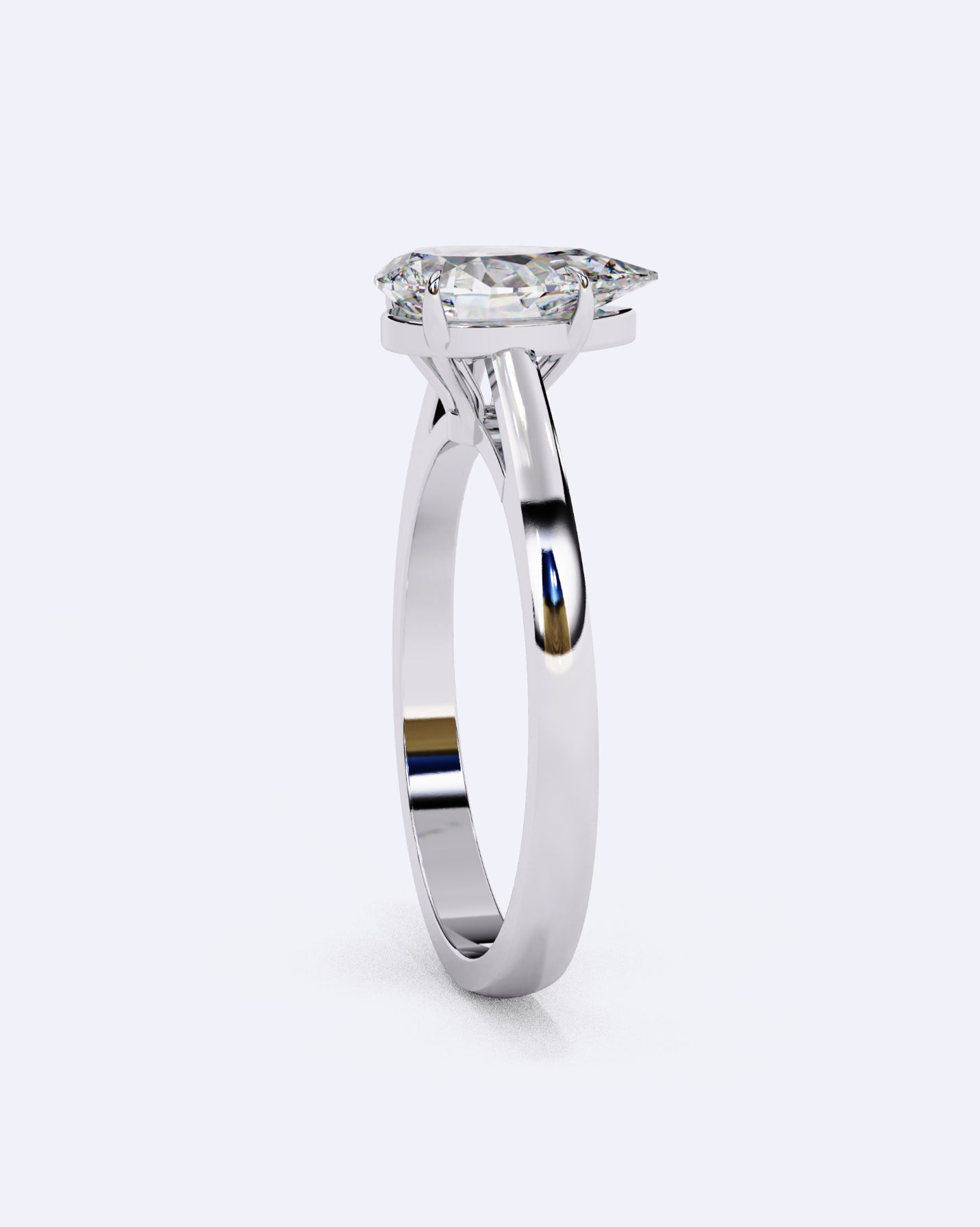 Pear Eternal Solitaire Ring