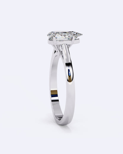 Pear Eternal Solitaire Ring