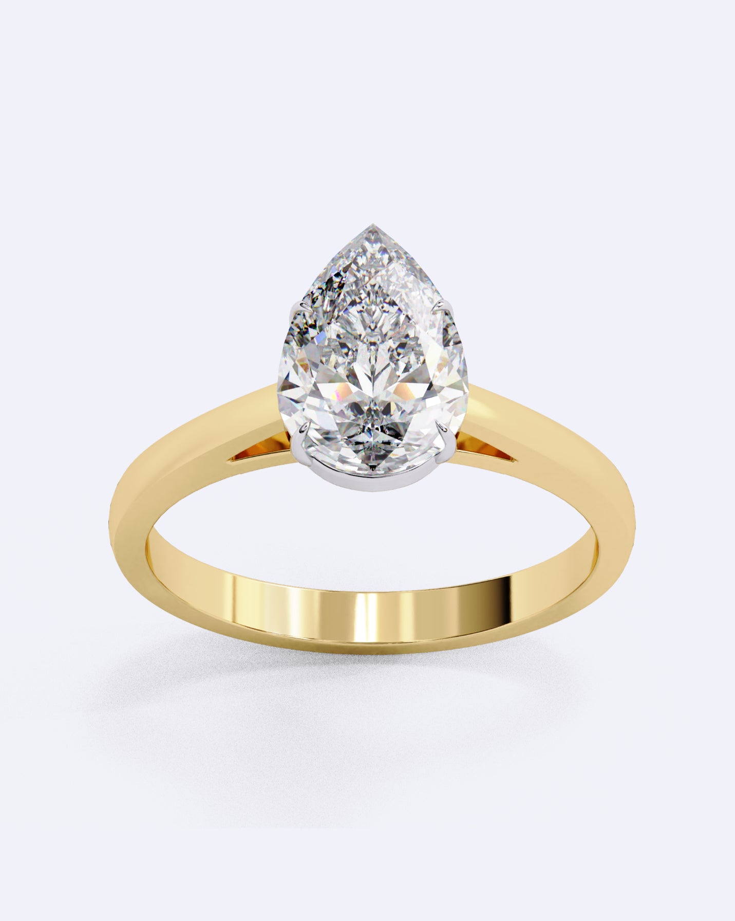 Pear Eternal Solitaire Ring
