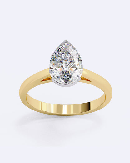 Pear Eternal Solitaire Ring