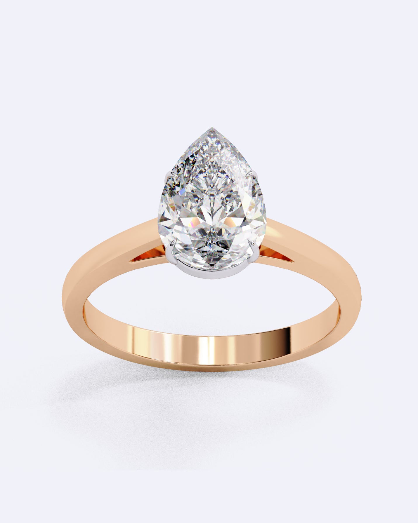 Pear Eternal Solitaire Ring