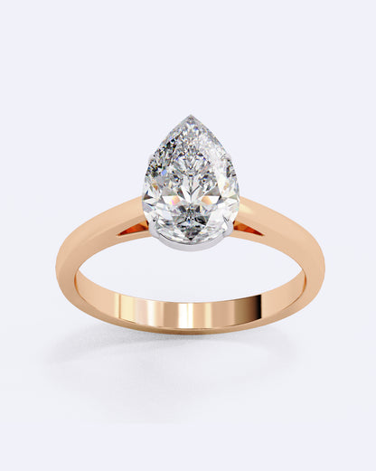 Pear Eternal Solitaire Ring