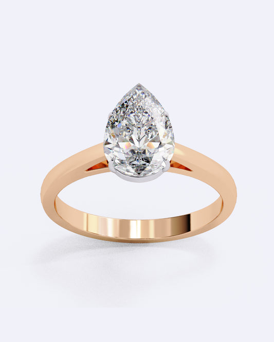 Pear Eternal Solitaire Ring