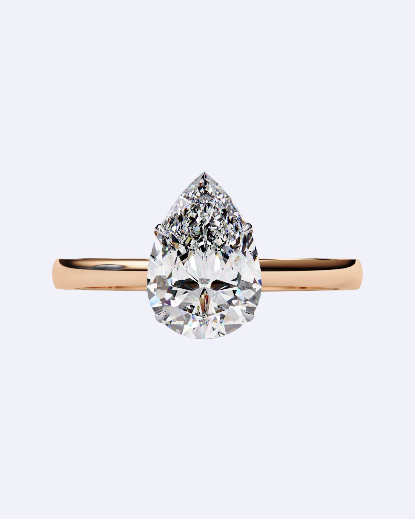Pear Eternal Solitaire Ring