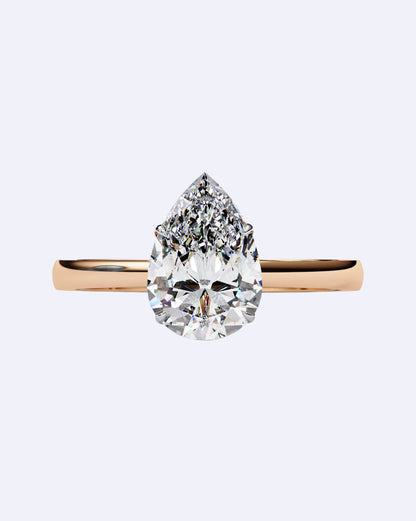 Pear Eternal Solitaire Ring