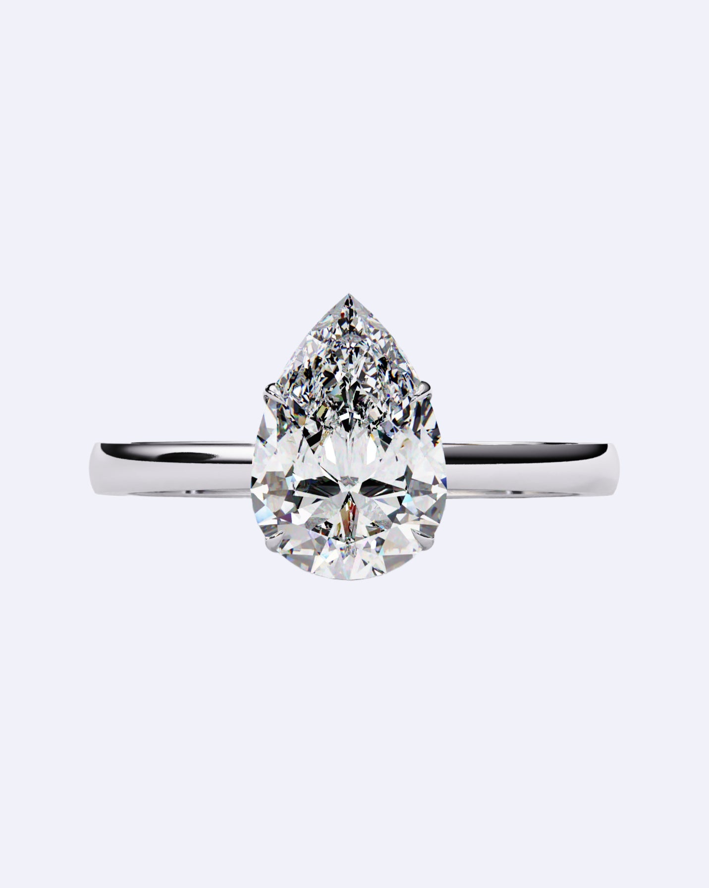 Pear Eternal Solitaire Ring