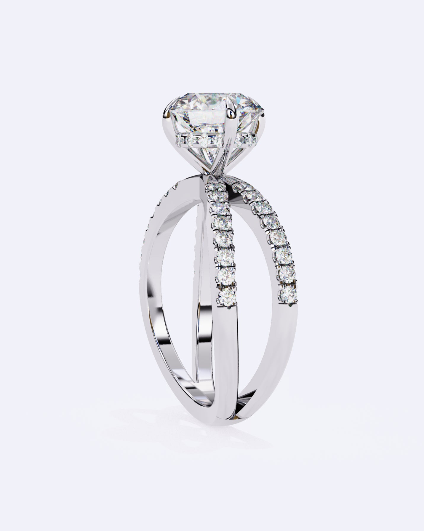 Twin Band Solitaire Ring