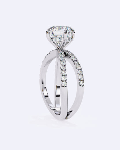 Twin Band Solitaire Ring
