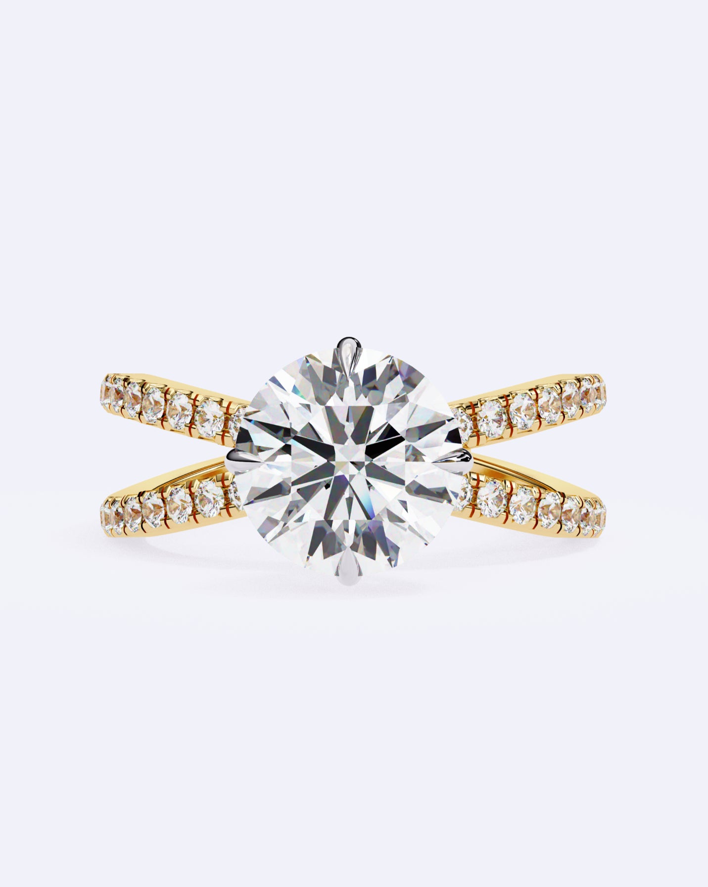 Twin Band Solitaire Ring