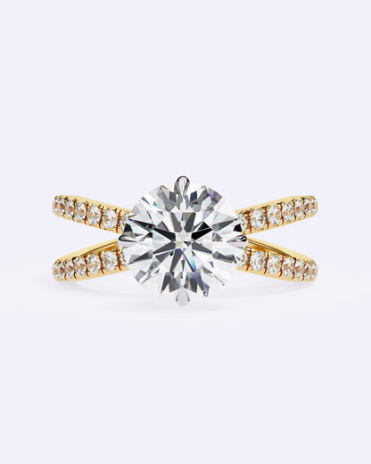 Twin Band Solitaire Ring