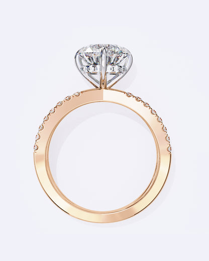 Twin Band Solitaire Ring
