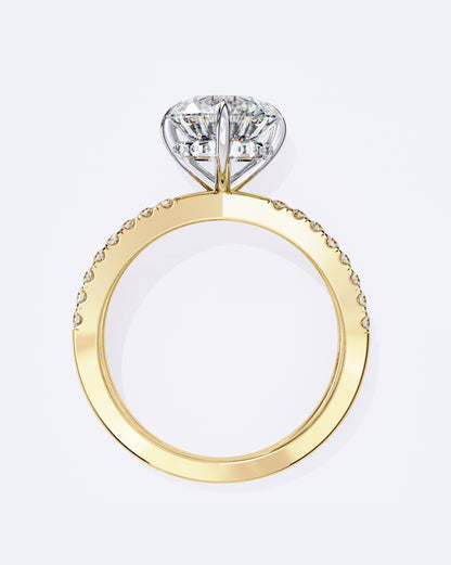 Twin Band Solitaire Ring