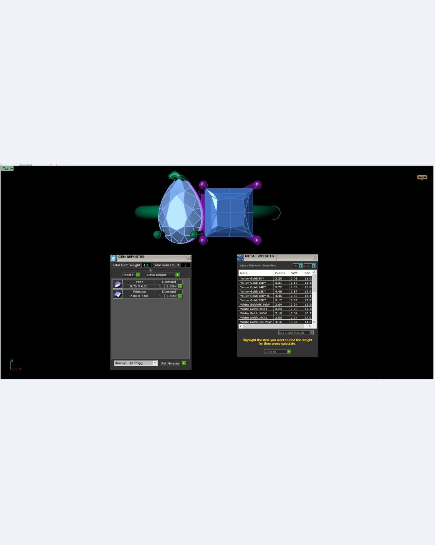 Radiant Duo Diamond Ring