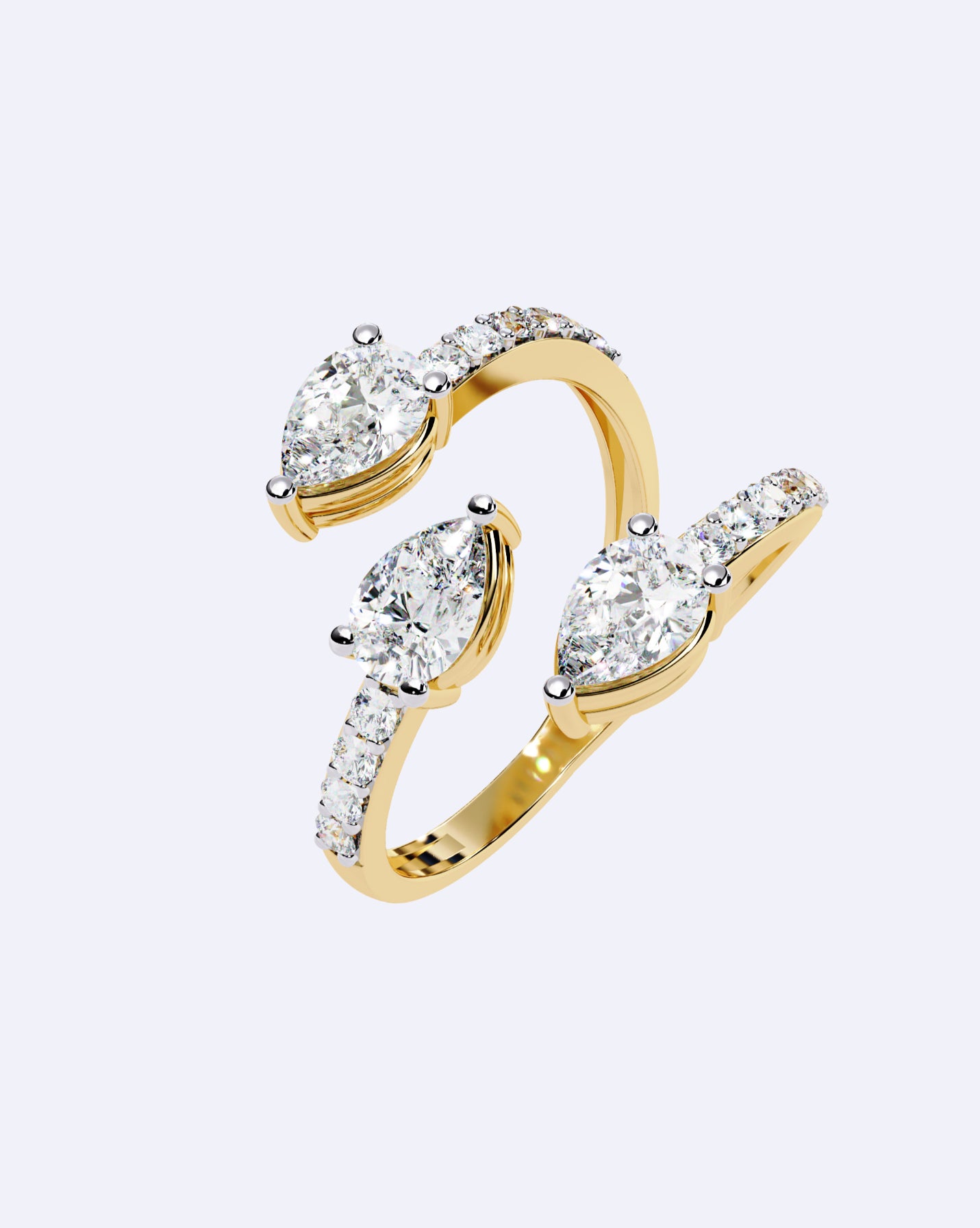 Sculpted Marquise Trio Band