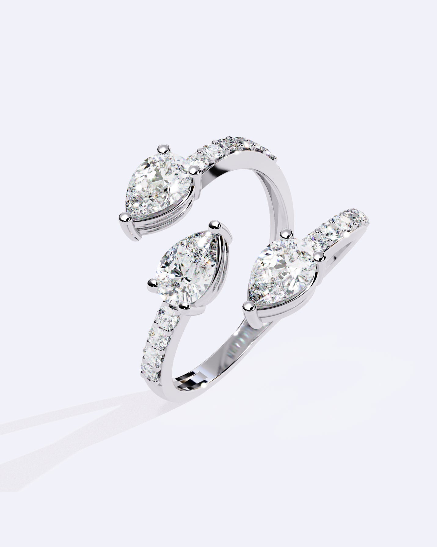 Sculpted Marquise Trio Band