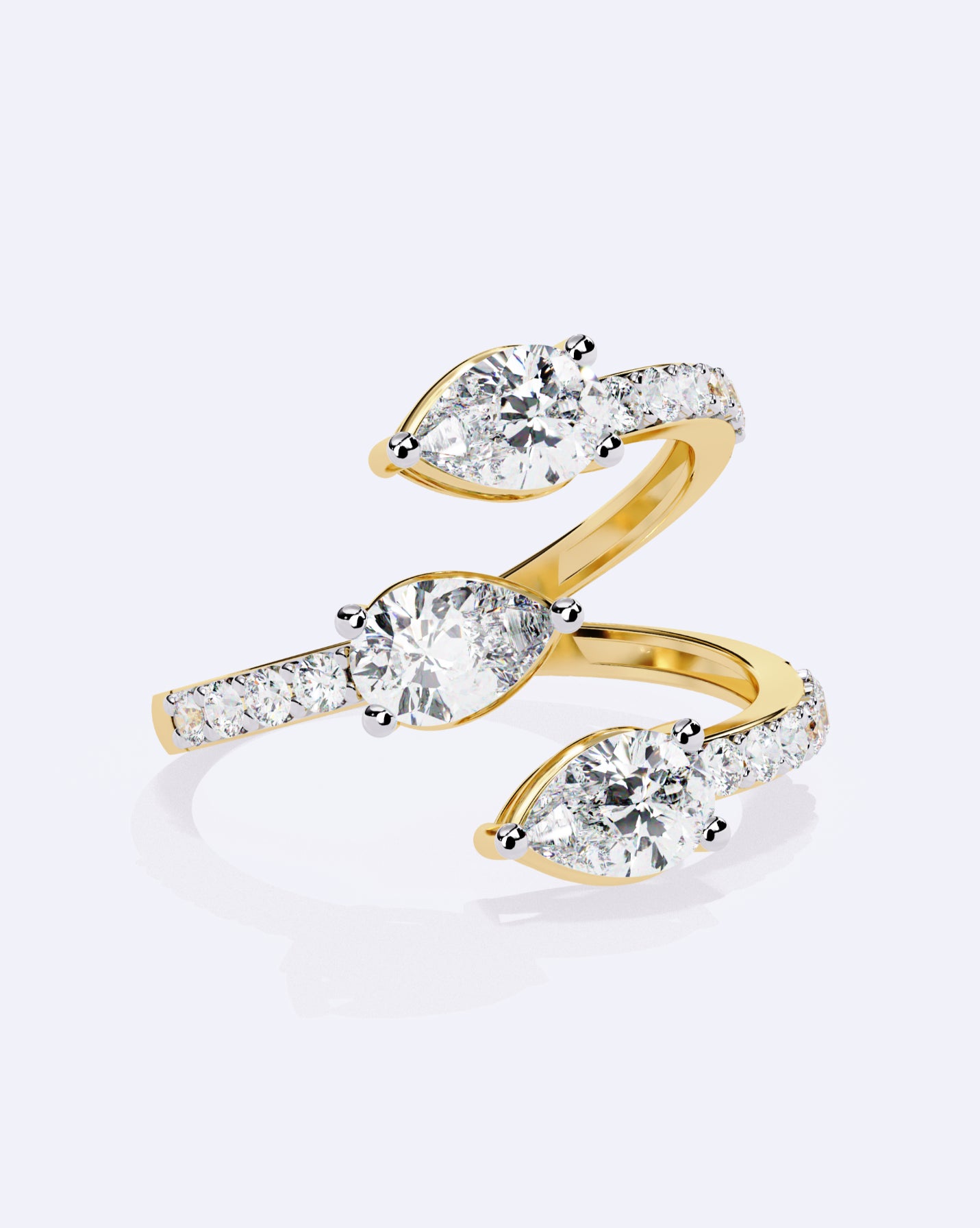 Sculpted Marquise Trio Band