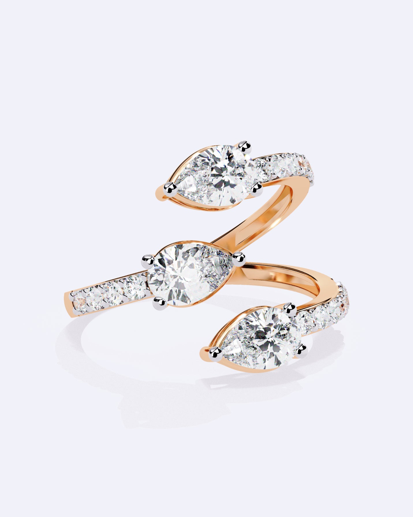 Sculpted Marquise Trio Band