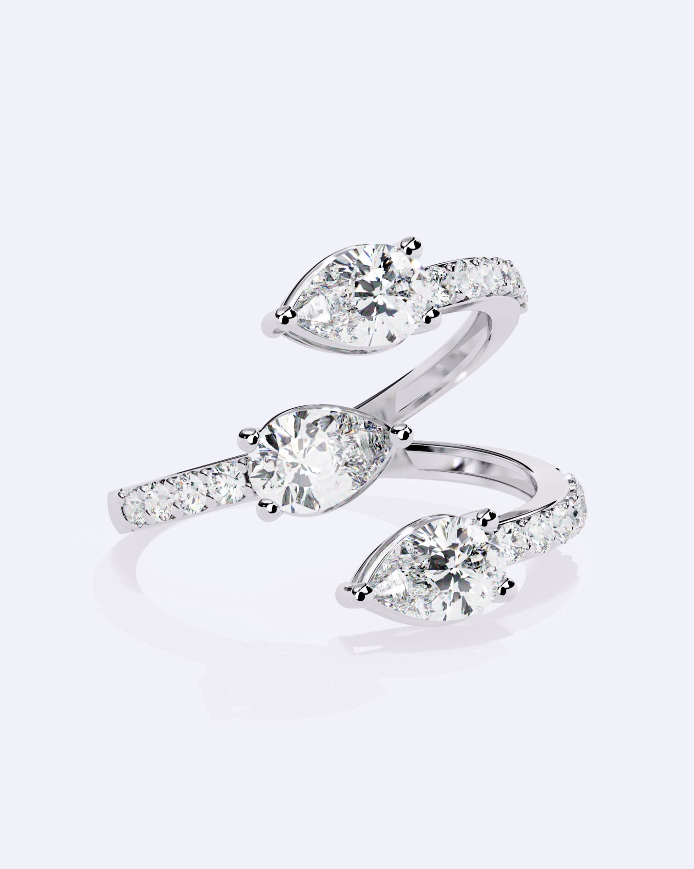 Sculpted Marquise Trio Band