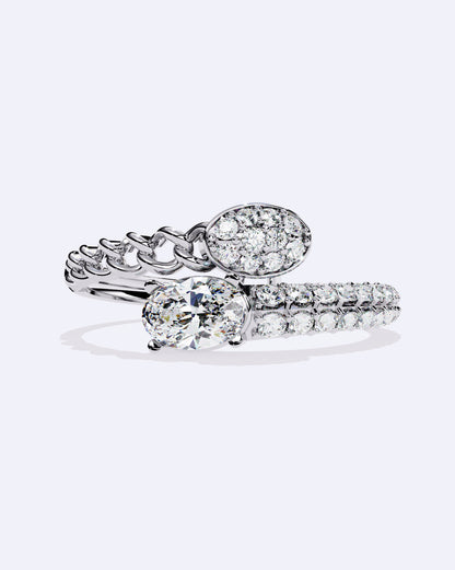 Chain-Wrap Marquise Statement Ring