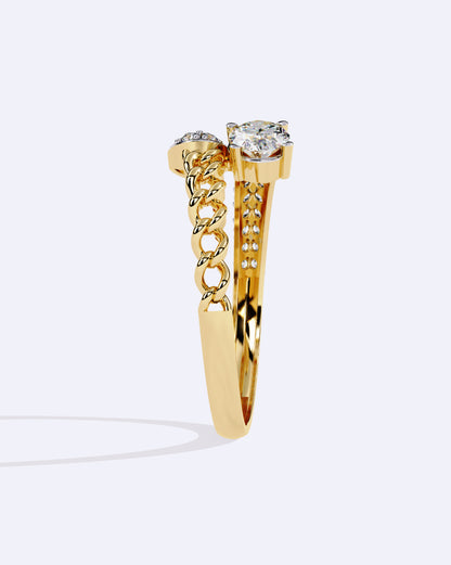 Chain-Wrap Marquise Statement Ring