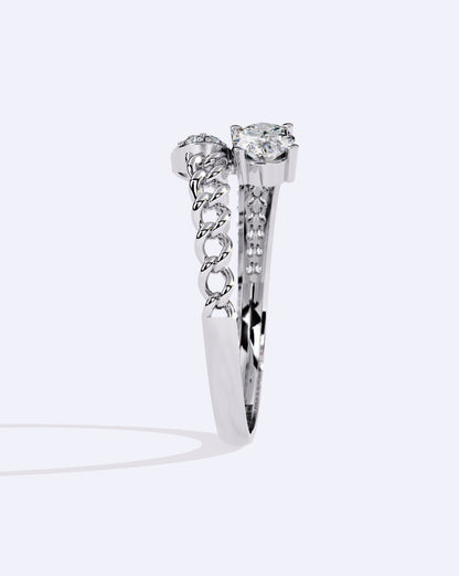 Chain-Wrap Marquise Statement Ring