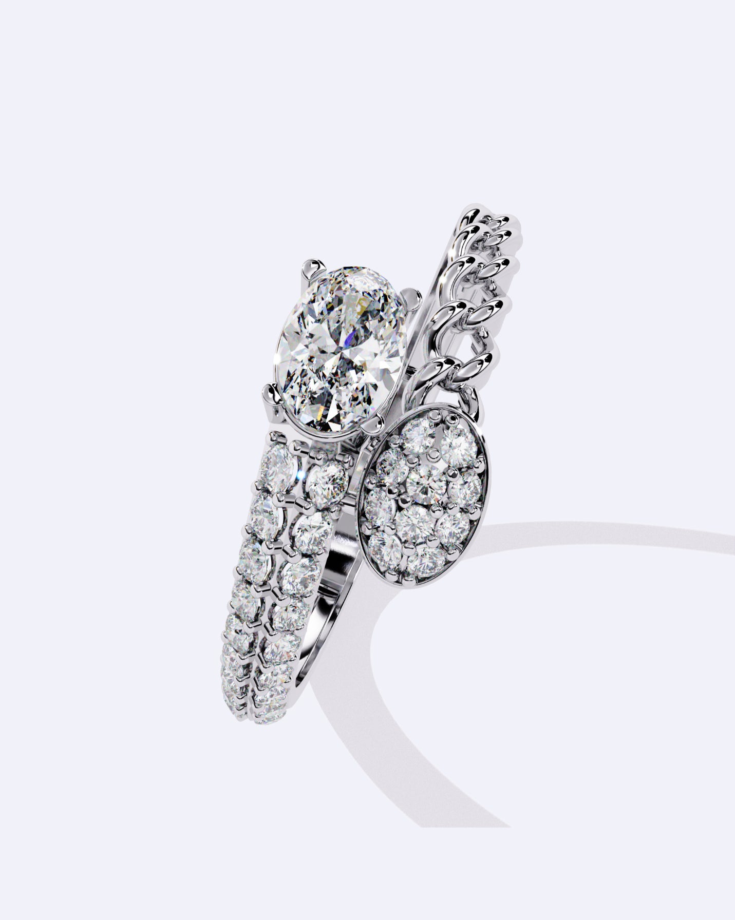 Chain-Wrap Marquise Statement Ring