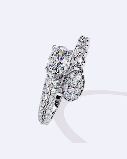 Chain-Wrap Marquise Statement Ring