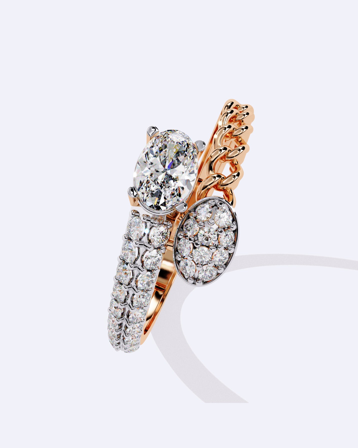 Chain-Wrap Marquise Statement Ring